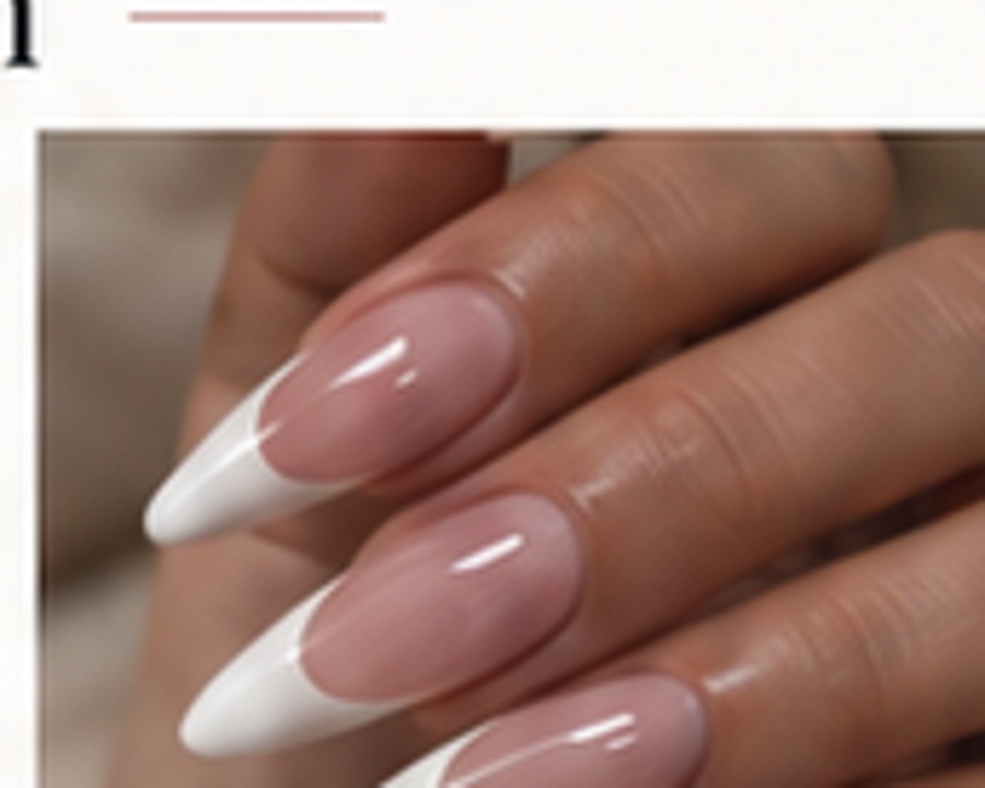 Pink and white French tip nails